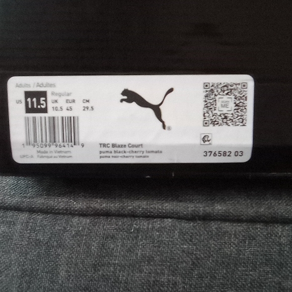 PUMA TRC BLAZE COURT ( puma black - cherry tomato) size 11.5 - Picture 3 of 4